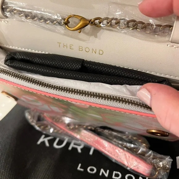 Kurt Geiger London Bond Top Handle Coral Green Crossbody NWT - Picture 5 of 7